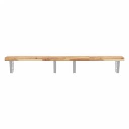 Berkfield Home Basin Shelf Wall Mounted Steel & Solid Wood Acacia in Brown - thumbnail 4