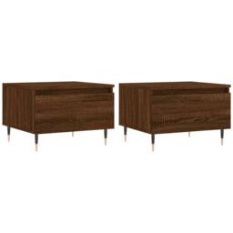 Berkfield Home Coffee Tables 2 pcs Brown Oak 50x46x35 cm Engineered Wood - Size: 50 x 46 x 35 cm - thumbnail 1