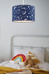 BHS Lighting Glow Moon & Stars Easy Fit Light Shade in Blue - Size: 30 cm diameter x 21 cm high - thumbnail 4