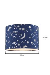 BHS Lighting Glow Moon & Stars Easy Fit Light Shade in Blue - Size: 30 cm diameter x 21 cm high - thumbnail 5