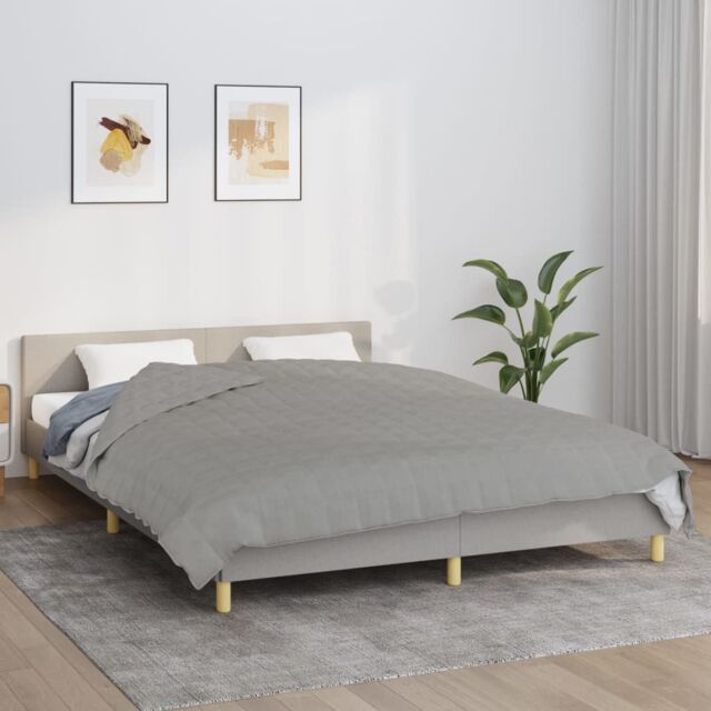 Berkfield Home Weighted Blanket Grey 220x240 cm King 11 kg Fabric - image 1