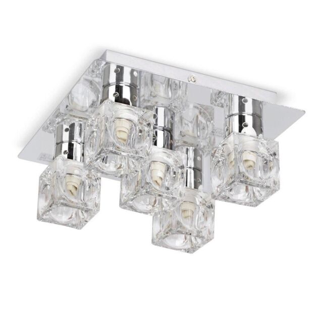 ValueLights Ritz Ice Cube Silver Ceiling Light (Semi-Flush) - image 1