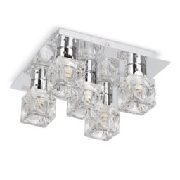 ValueLights Ritz Ice Cube Silver Ceiling Light (Semi-Flush) - thumbnail 1