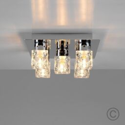 ValueLights Ritz Ice Cube Silver Ceiling Light (Semi-Flush) - thumbnail 3