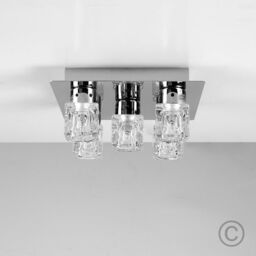 ValueLights Ritz Ice Cube Silver Ceiling Light (Semi-Flush) - thumbnail 2