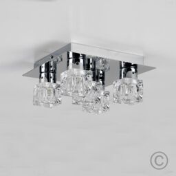 ValueLights Ritz Ice Cube Silver Ceiling Light (Semi-Flush) - thumbnail 4