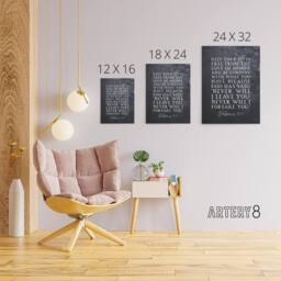 "Artery8 Hebrews 13 5 The Love of Money Bible Quote Canvas Wall Art Print in Grey - Size: W24"" x H32""" - thumbnail 4