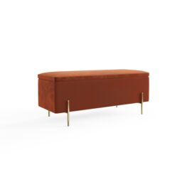 GFW Mystica Velvet Storage Ottoman in Orange - thumbnail 4