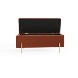 GFW Mystica Velvet Storage Ottoman in Orange - thumbnail 7