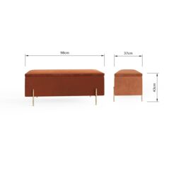 GFW Mystica Velvet Storage Ottoman in Orange - thumbnail 8
