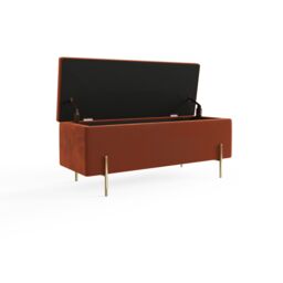 GFW Mystica Velvet Storage Ottoman in Orange - thumbnail 5