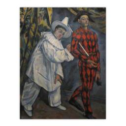 "Artery8 Mardi Gras Pierrot Clown & Harlequin Cezanne Wall Art Poster Print - Size: W12"" x H16""" - thumbnail 1