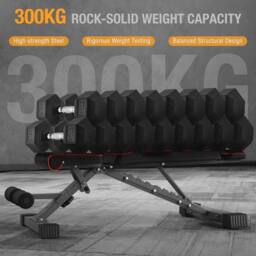 NESTLUNE 660LBS Weight Bench Strength Training Full in Black - Size: 0-12 m - thumbnail 3