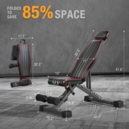 NESTLUNE 660LBS Weight Bench Strength Training Full in Black - Size: 0-12 m - thumbnail 2