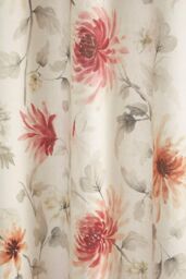 Dreams & Drapes 'Nadia' 100% Cotton Watercolour Floral Print Pair of Eyelet Curtains in Red - Size: 229 cm width x 229 cm drop - thumbnail 3