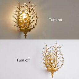 Garwarm Crystal Steel Flush Mounted Sconce in Gold - thumbnail 7