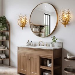 Garwarm Crystal Steel Flush Mounted Sconce in Gold - thumbnail 2