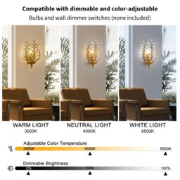 Garwarm Crystal Steel Flush Mounted Sconce in Gold - thumbnail 6