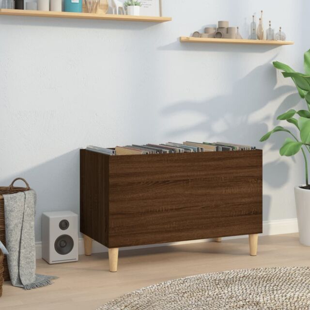 Berkfield Home Record Cabinet Brown Oak 74.5x38x48 cm Engineered Wood - image 1