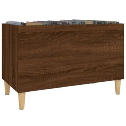 Berkfield Home Record Cabinet Brown Oak 74.5x38x48 cm Engineered Wood - thumbnail 4