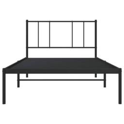 Berkfield Home Metal Bed Frame with Headboard Black 90x190 cm Single - thumbnail 6