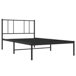 Berkfield Home Metal Bed Frame with Headboard Black 90x190 cm Single - thumbnail 1