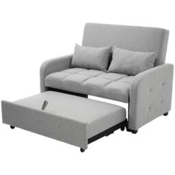 BTM Foldable Sofa Bed for Small Spaces, Adjustable Backrest in Grey - thumbnail 8