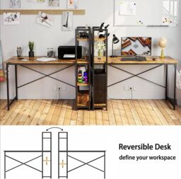 Hygrad Built to Survive 4 Tier Wooden Shelves Study Writing Table Desk Work Station in Brown - thumbnail 4