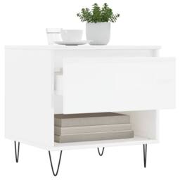 Berkfield Home Modern Coffee Tables 2 pcs High Gloss White 50x46x50 cm Engineere - Size: 50 x 46 x 50 cm - thumbnail 4