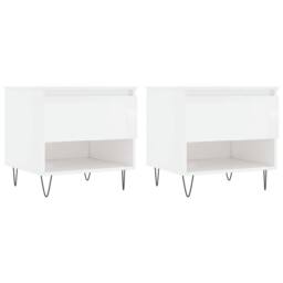 Berkfield Home Modern Coffee Tables 2 pcs High Gloss White 50x46x50 cm Engineere - Size: 50 x 46 x 50 cm - thumbnail 3