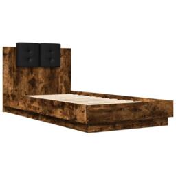 Berkfield Home Soft Bed Frame without Mattress Smoked Oak 90x190 cm Single in Brown