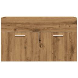 Berkfield Home Bathroom Sink Cabinet Artisan Oak 90x38.5x46 cm Engineered Wood in Brown - thumbnail 4