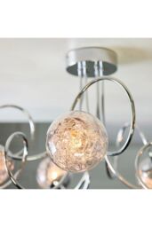 Netlighting Auria LED 6 Light Semi flush Chrome With Chrome Wire Bead Shade G9 in Grey - thumbnail 4
