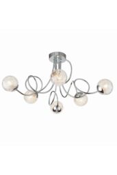 Netlighting Auria LED 6 Light Semi flush Chrome With Chrome Wire Bead Shade G9 in Grey - thumbnail 1