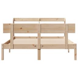 Berkfield Home Bed Frame without Mattress 150x200 cm King Size Solid Wood Pine in Natural - thumbnail 4