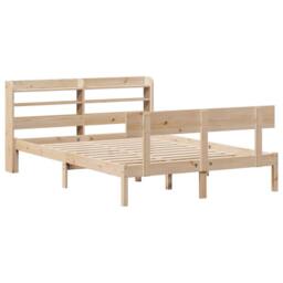 Berkfield Home Bed Frame without Mattress 150x200 cm King Size Solid Wood Pine in Natural - thumbnail 3