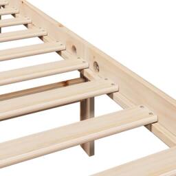 Berkfield Home Bed Frame without Mattress 150x200 cm King Size Solid Wood Pine in Natural - thumbnail 9