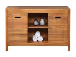 Vente-unique Acacia Wood Vanity Unit - 130 Cm - PULUKAN in Walnut - thumbnail 2