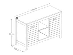 Vente-unique Acacia Wood Vanity Unit - 130 Cm - PULUKAN in Walnut - thumbnail 9