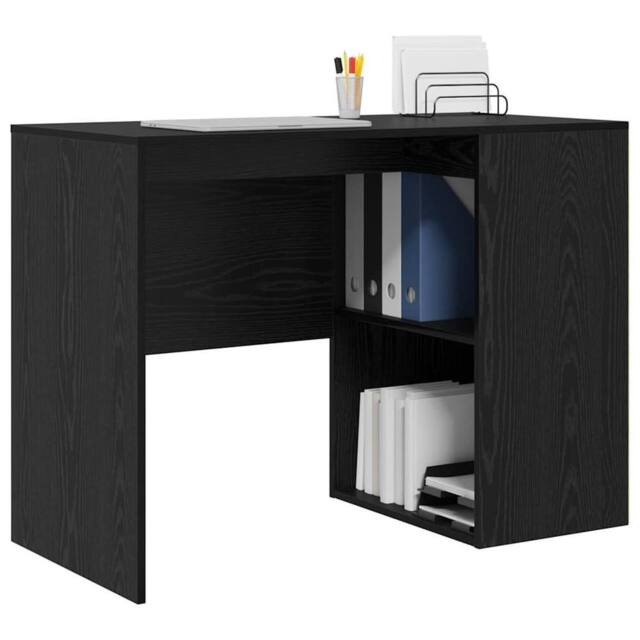 Berkfield Home Compact Writing Desk Black oak Engineered wood Compact - image 1