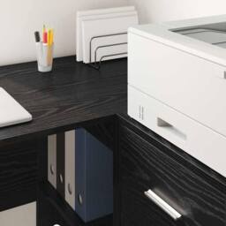Berkfield Home Compact Writing Desk Black oak Engineered wood Compact - thumbnail 4