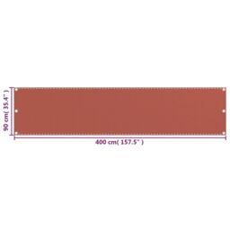 Berkfield Home Balcony Screen Terracotta 90x400 cm HDPE in Brown - thumbnail 5