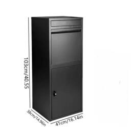 Dprodo Parcel & Letter Drop Box with Secure Storage, Waterproof for Outside in Black - thumbnail 7