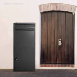 Dprodo Parcel & Letter Drop Box with Secure Storage, Waterproof for Outside in Black - thumbnail 3
