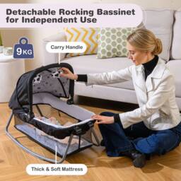 CASART Foldable Nursery Center Bassinet Baby Playard w/Diaper Changing Table - Size: Crib - thumbnail 9