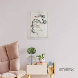 "Artery8 Draco & Ursa Minor Constellation Hall Canvas Wall Art Print in White - Size: W24"" x H32""" - thumbnail 3