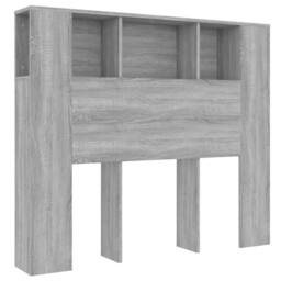 Berkfield Home Headboard Cabinet Grey Sonoma 120x18.5x104.5 cm - thumbnail 1