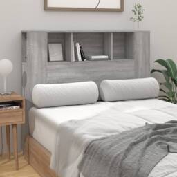Berkfield Home Headboard Cabinet Grey Sonoma 120x18.5x104.5 cm - thumbnail 3