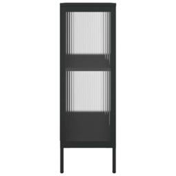 Berkfield Home Sideboard Black 75x35x105 cm Glass & Steel - Size: 75 x 35 x 105 cm - thumbnail 7