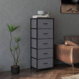 Wyld Haus Ralora 5 Drawer Dark Grey Fabric Dresser with Steel Frame - thumbnail 8